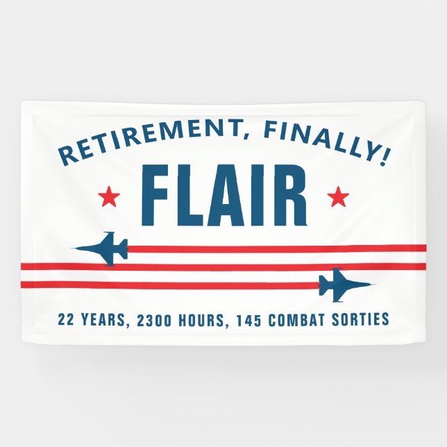 F-16 Fighter Jet Retirement Party Banner (Horizontal)
