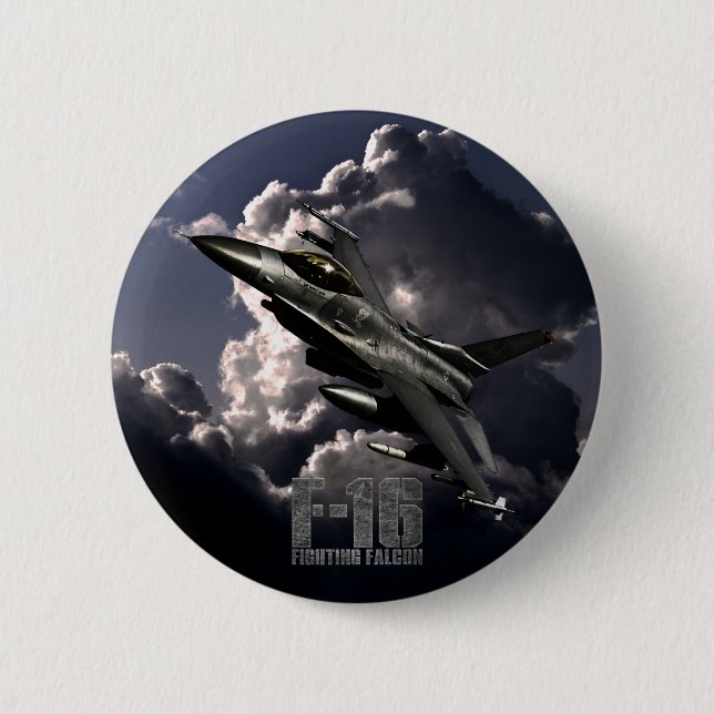 F-16 Fighting Falcon 2 Inch Round Button (Front)
