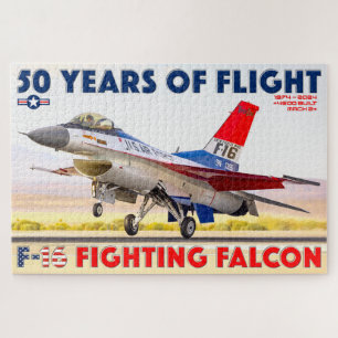 F-16 FIGHTING FALCON - 50 YEARS! (20x30 INCH) Jigsaw Puzzle