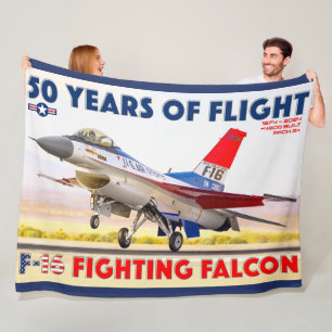 F-16 FIGHTING FALCON - 50 YEARS! FLEECE BLANKET