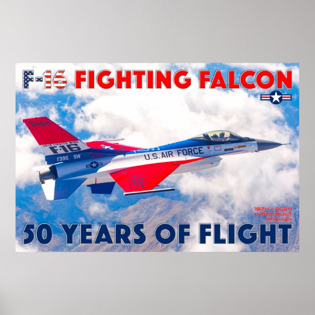 F-16 FIGHTING FALCON - 50 YEARS! POSTER (Front)