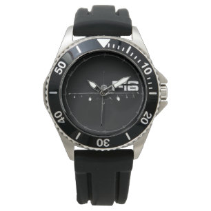 F-16 Fighting Falcon Crown Protector Black Rubber Watch