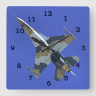 F-16 Fighting Falcon Electric Jet Square Wall Clock