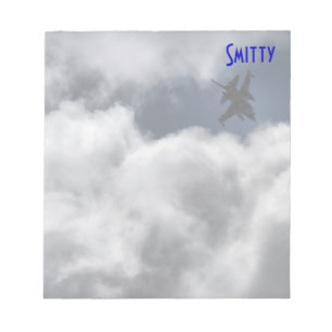 F-16 Fighting Falcon in the Clouds with Name Notepad