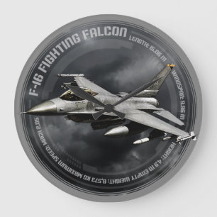 F-16 Fighting Falcon Large Clock