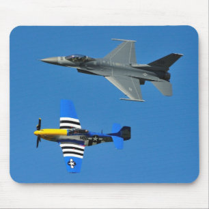 F-16 Fighting Falcon & P-51 Mustang Mouse Pad