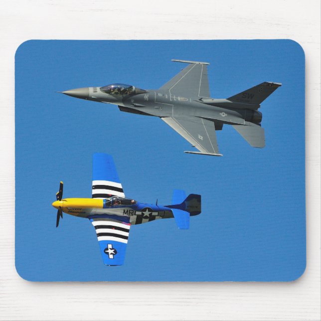 F-16 Fighting Falcon & P-51 Mustang Mouse Pad (Front)