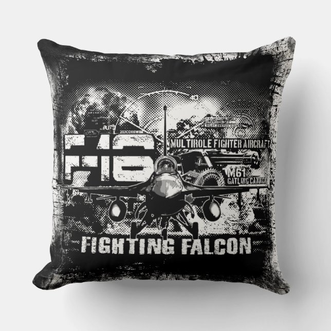 F-16 Fighting Falcon Throw Pillow (Front)
