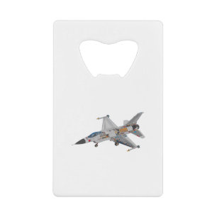 F-16 Military Fighter Jet Internal Mechanics Credit Card Bottle Opener