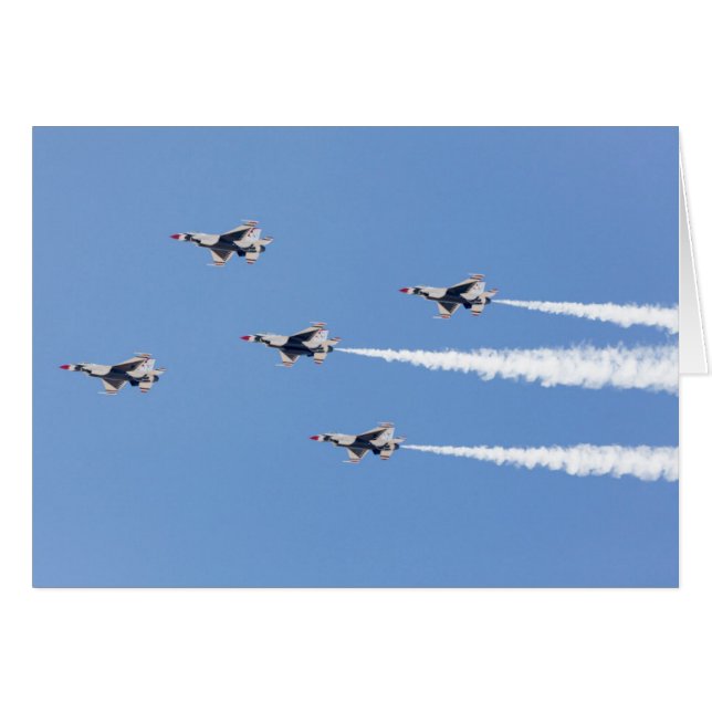 F-16 Thunderbirds flying the five-card formation (Front Horizontal)