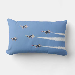 F-16 Thunderbirds flying the five-card formation Lumbar Pillow