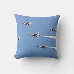 F-16 Thunderbirds flying the five-card formation Throw Pillow