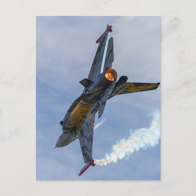 F-16 Tiger Turns And Burns Acrylic Print Triptych  Postcard (Front)