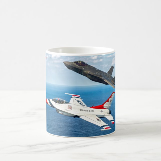 F-16C FIGHTING FALCON and F-35A LIGHTNING II Coffee Mug (Center)