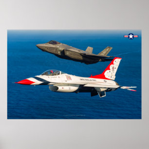 F-16C FIGHTING FALCON and F-35A LIGHTNING II Poster