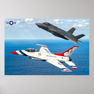 F-16C FIGHTING FALCON and F-35A LIGHTNING II Poster
