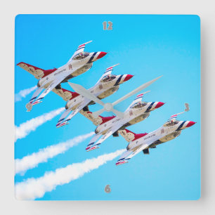 F-16C FIGHTING FALCON SQUARE WALL CLOCK