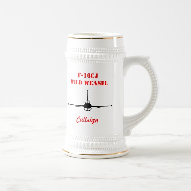 F-16CJ Custom Beer Stein w/call sign (Right)