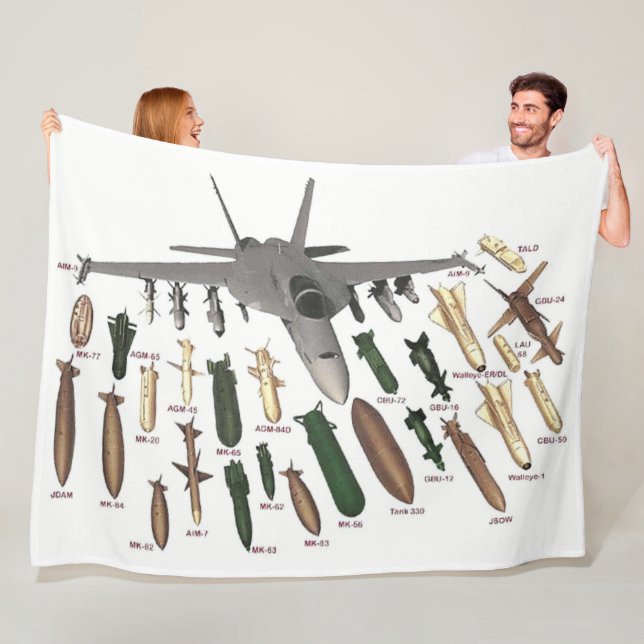 F-18 and it"s ARMAMENTS Fleece Blanket (In Situ)