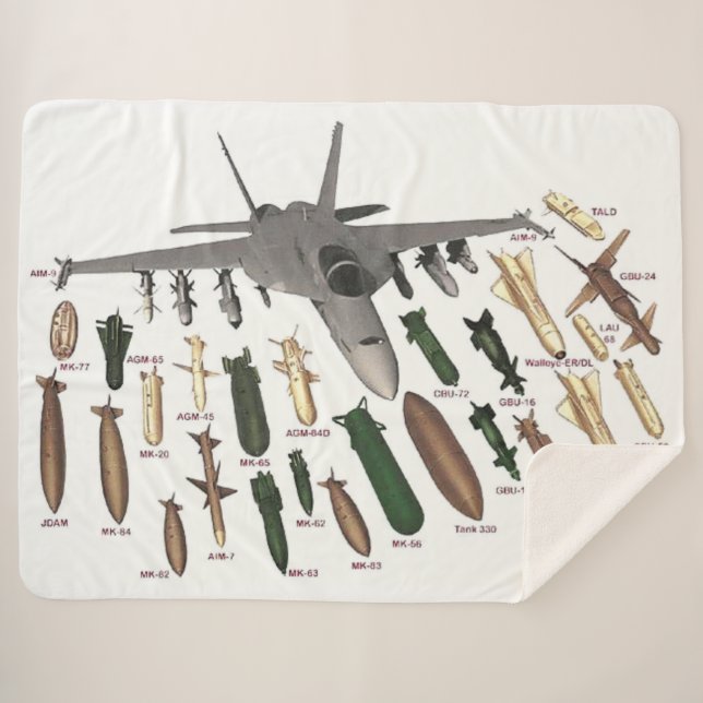 F-18 and it"s ARMAMENTS Sherpa Blanket (Front (Horizontal))