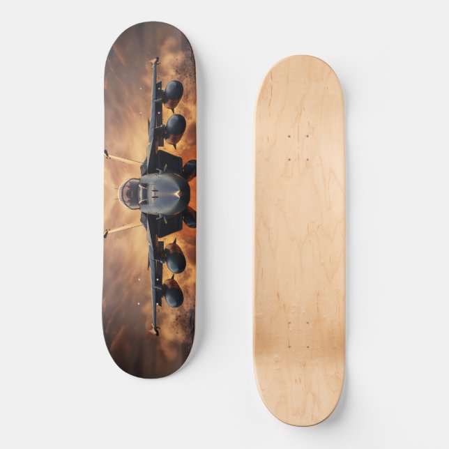F-18 fighter jet blasting across the sea skateboard (Front)