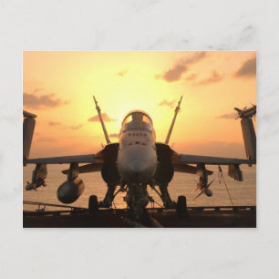 F-18 Hornet at sea aboard US Aircraft Carrier Postcard