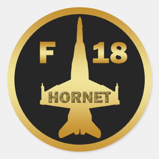 F-18 HORNET CLASSIC ROUND STICKER