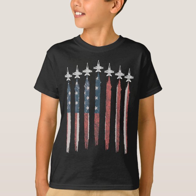 F-22 F22 Raptor Jet Fighter Plane  Us Flag Pilot T-Shirt (Front)