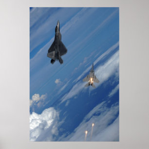 F-22 Raptor and F-15 Eagle Poster