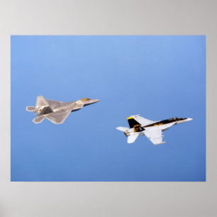 F-22 Raptor and FA-18 Super Hornet Poster