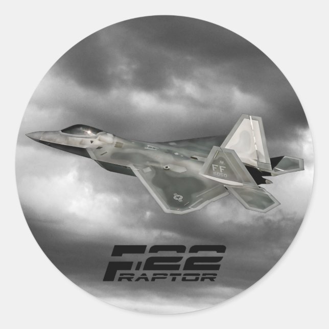 F-22 RAPTOR Classic Round Sticker (Front)