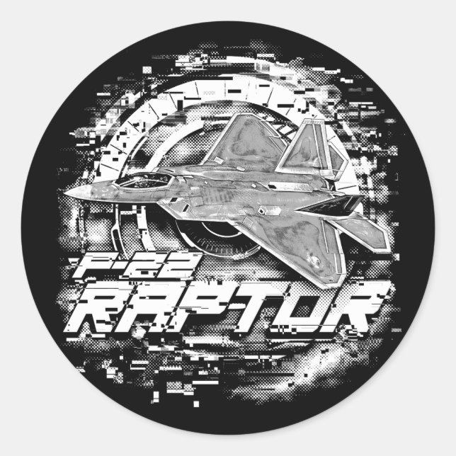 F-22 RAPTOR CLASSIC ROUND STICKER (Front)
