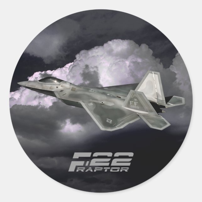 F-22 RAPTOR Classic Round Sticker (Front)