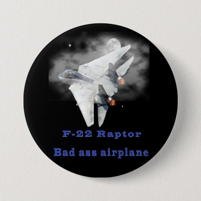F-22 Raptor designs 3 Inch Round Button (Front)