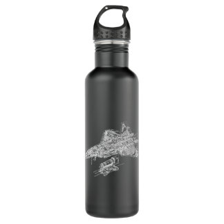 F-22 Raptor Fighter Aircraft Air Force Blueprint  710 Ml Water Bottle