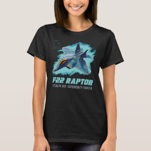 F-22 Raptor Fighter Jet Military Airplane Pilot Ve T-Shirt