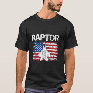 F-22 Raptor Flag USA Fighter Military Airplane Pil T-Shirt
