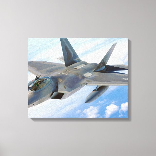 F-22 Raptor Military Jet Canvas Print (Front)