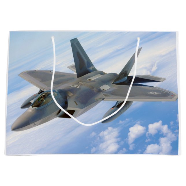 F-22 Raptor Military Jet Large Gift Bag (Front)