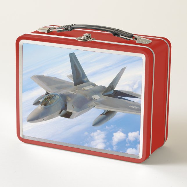 F-22 Raptor Military Jet Metal Lunch Box (Front)