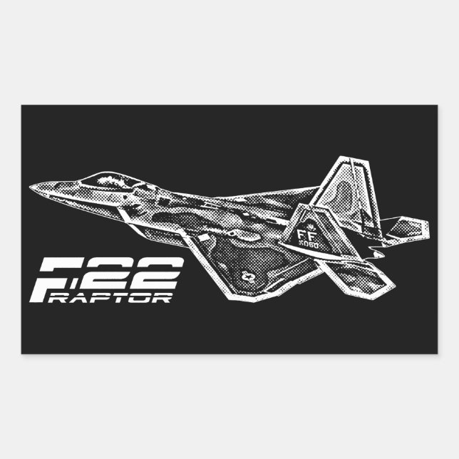 F-22 RAPTOR Rectangle Stickers (Front)