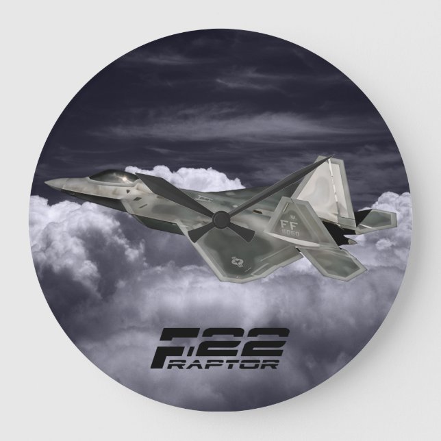 F-22 RAPTOR Round (Large) Wall Clock (Front)