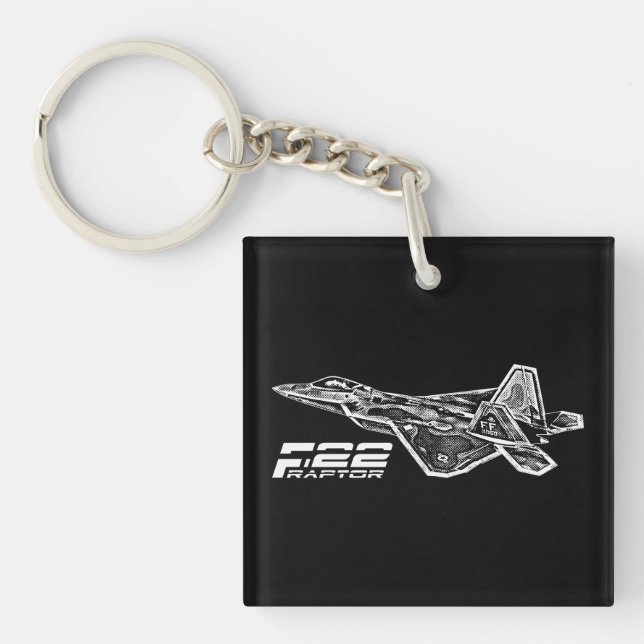 F-22 RAPTOR Square (double-sided) Keychain (Front)