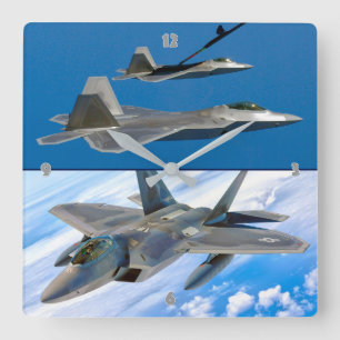 F-22 RAPTOR SQUARE WALL CLOCK