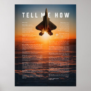 F-22 Raptor with Tell Me How ode to flight Poster