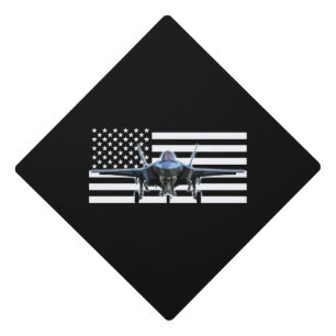 F-35 (Black Flag) Graduation Cap Topper
