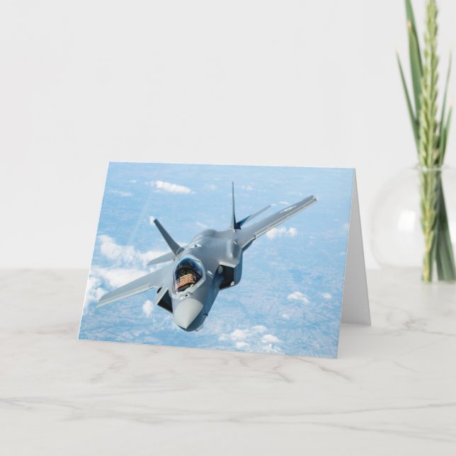 F-35 Fighter with American Flag Card (Front)