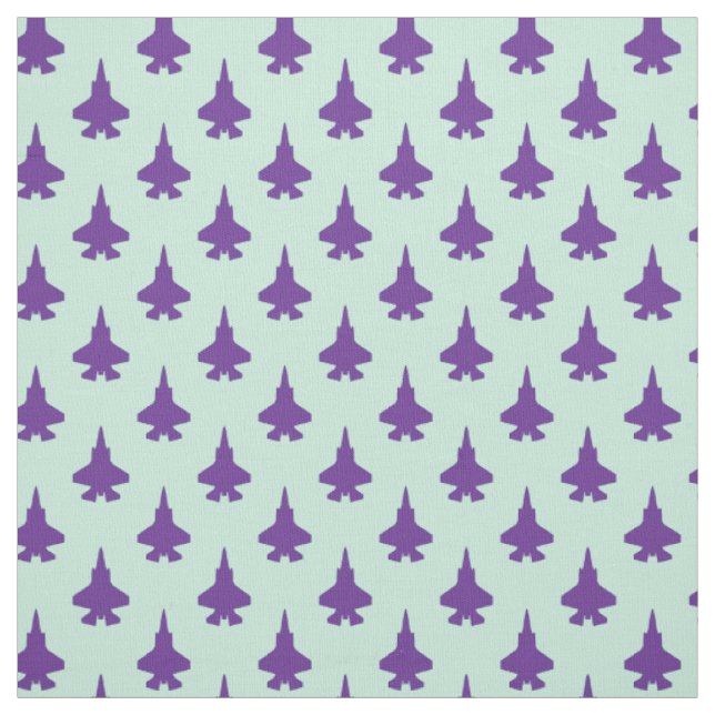 F-35 Lightning 2 Fighter Jets Pattern Purple Fabric (Swatch)