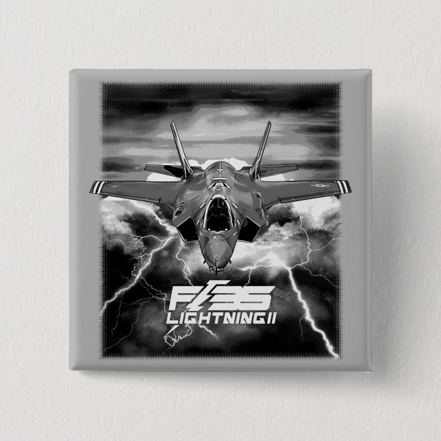 F-35 Lightning II 2 Inch Square Button (Front)