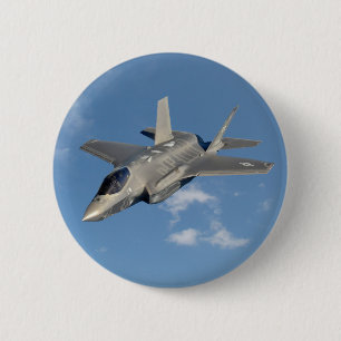 F-35 Lightning II Panther Jet Fighter in Sky 2 Inch Round Button